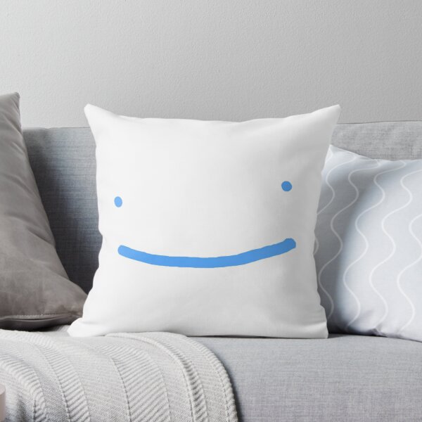 Dream SMP blue smile Throw Pillow RB1106 product Offical Dream SMP Merch